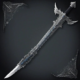 single edged greatsword, with silver dragon wing and blade appearing shattered