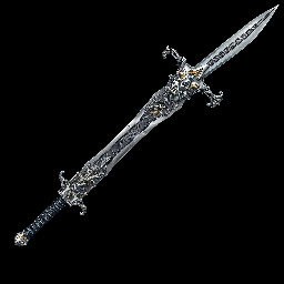 Detailed single edged sword with a curved blade and katana handle