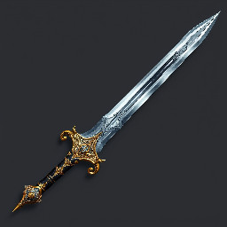 An elegant officer's saber. Shining blade with hilt ordained with gold handguard.
