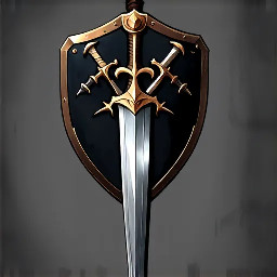 Multiple swords in a black case that turns into  shield