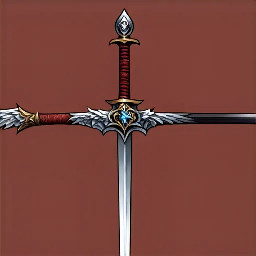 Long sword With wing like crossguard And A falcon pommel