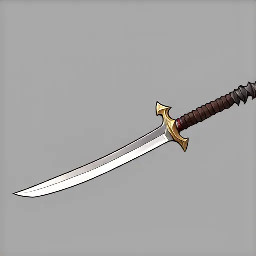 single edged sword with a curved blade and katana handle