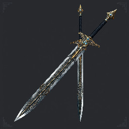 Long sword With wing like crossguard And A falcon pommel
