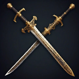 An elegant officer's saber. Shining blade with hilt ordained with gold handguard.
