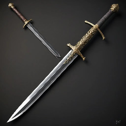 single edged sword with a curved blade and katana handle