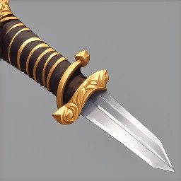 An elegant officer's saber. Shiny curved blade with hilt ordained with gold handguard.