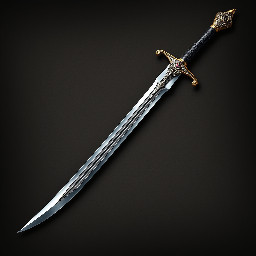 An elegant officer's saber. Shiny curved blade with hilt ordained with gold handguard.